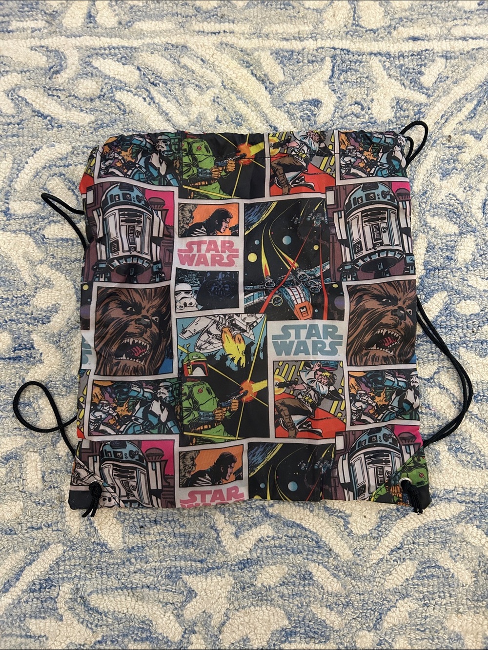 Star Wars Comic Panel Drawstring Bag - Black, Blue, Green, Red, Pink